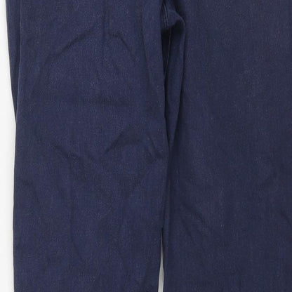 Paper + Stitch Womens Blue Cotton Straight Jeans Size 14 L25 in Regular Zip