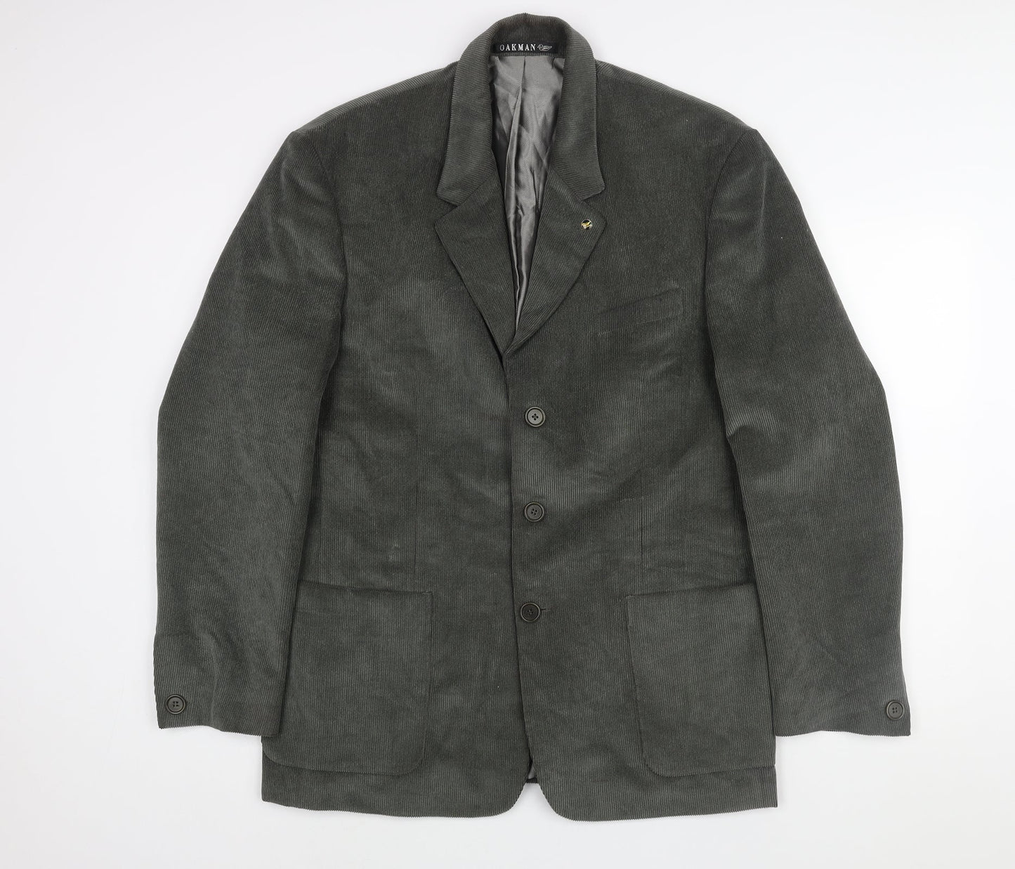 Oakman Mens Green Cotton Jacket Suit Jacket Size 42 Regular