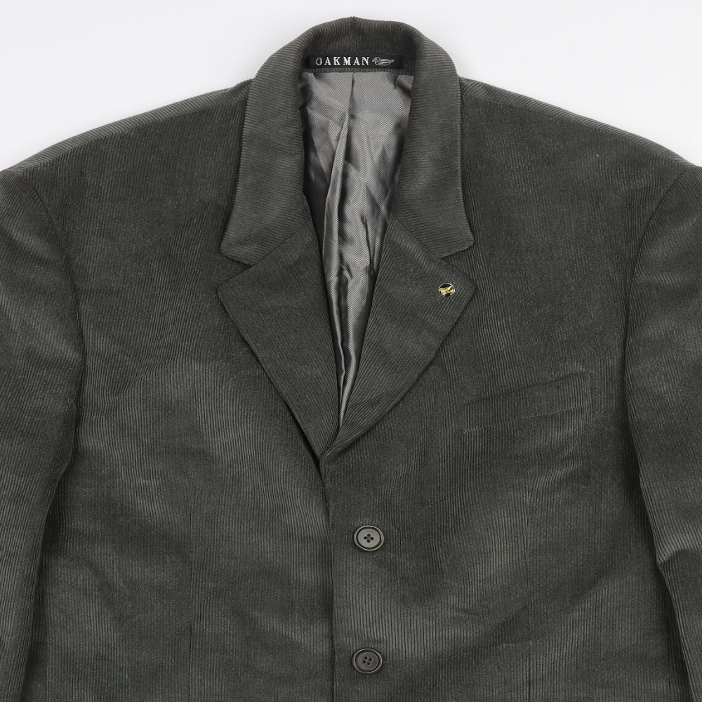 Oakman Mens Green Cotton Jacket Suit Jacket Size 42 Regular