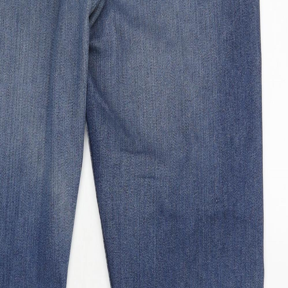 Denim & Co. Mens Blue Cotton Straight Jeans Size 34 in Regular Zip
