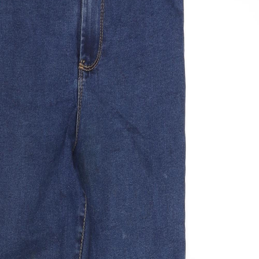 Denim & Co. Womens Blue Cotton Skinny Jeans Size 10 L26 in Regular Zip