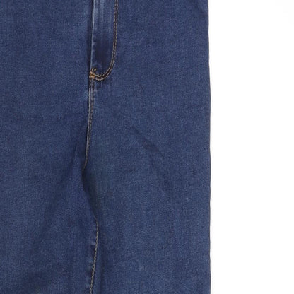 Denim & Co. Womens Blue Cotton Skinny Jeans Size 10 L26 in Regular Zip
