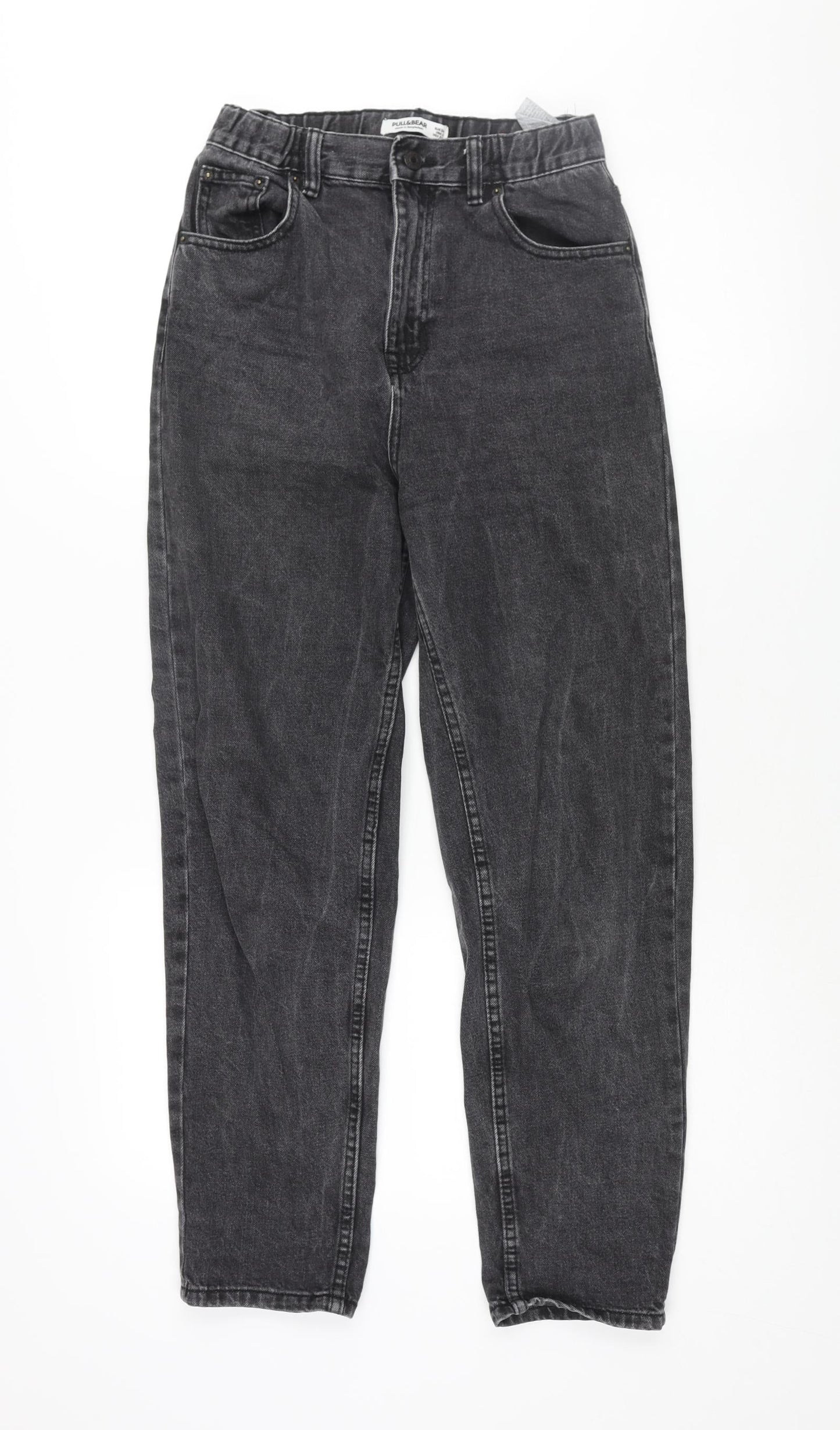 Pull&Bear Womens Grey Cotton Tapered Jeans Size 6 L28 in Regular Zip