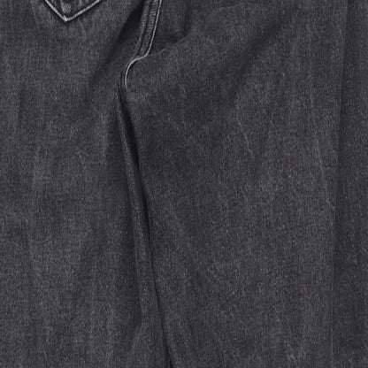 Pull&Bear Womens Grey Cotton Tapered Jeans Size 6 L28 in Regular Zip
