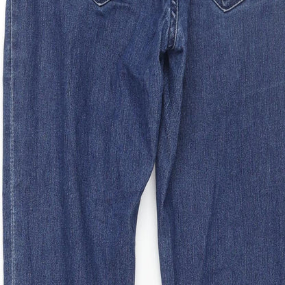 h7m Womens Blue Cotton Skinny Jeans Size 10 L32 in Regular Zip