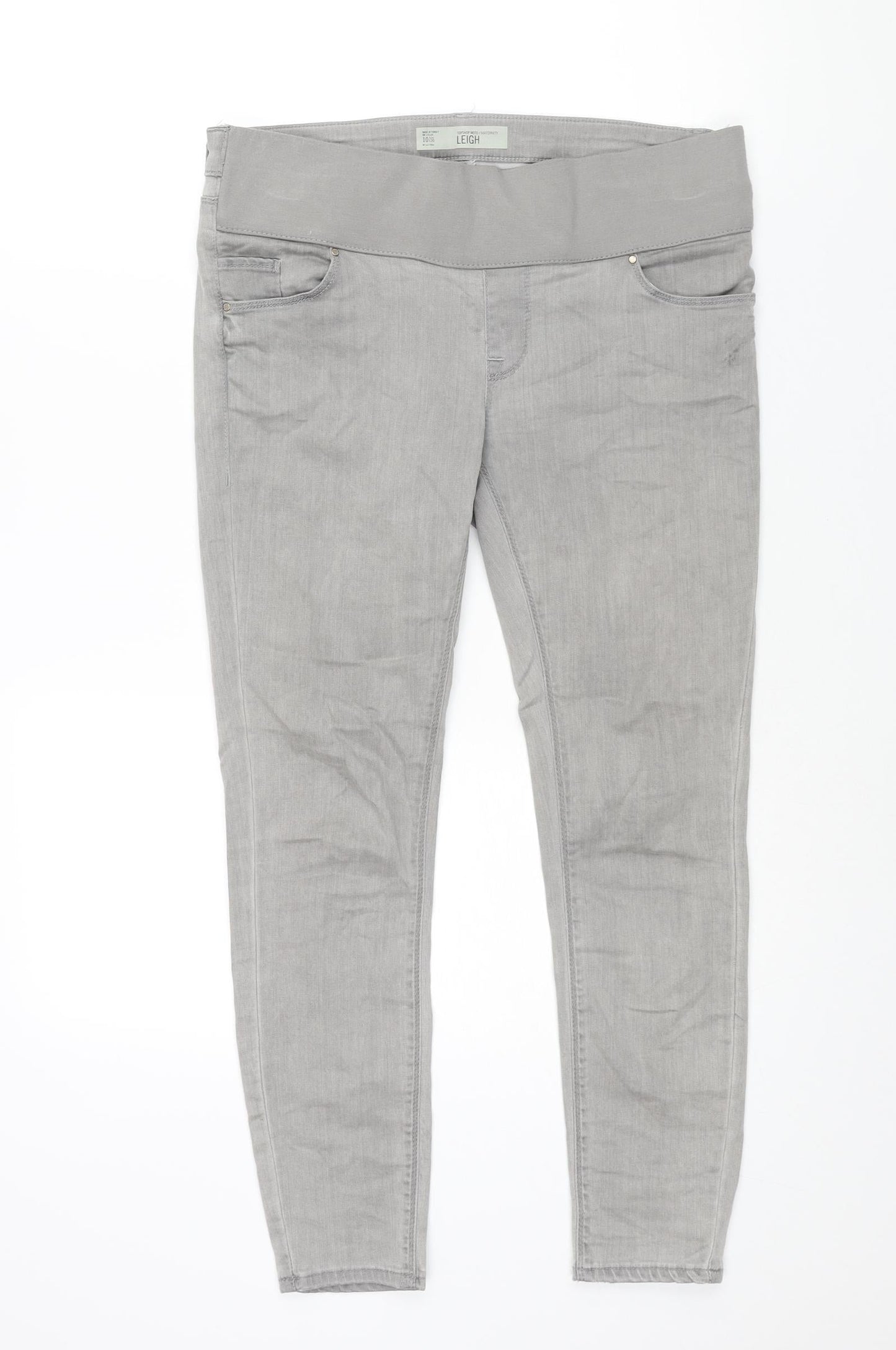 Topshop Womens Grey Cotton Skinny Jeans Size 10 L30 in Regular
