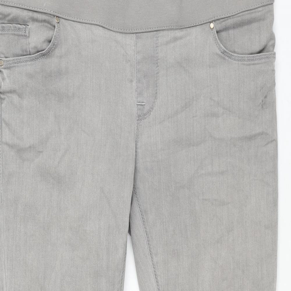 Topshop Womens Grey Cotton Skinny Jeans Size 10 L30 in Regular
