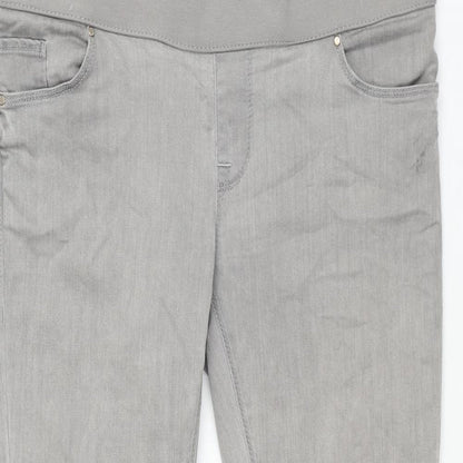 Topshop Womens Grey Cotton Skinny Jeans Size 10 L30 in Regular