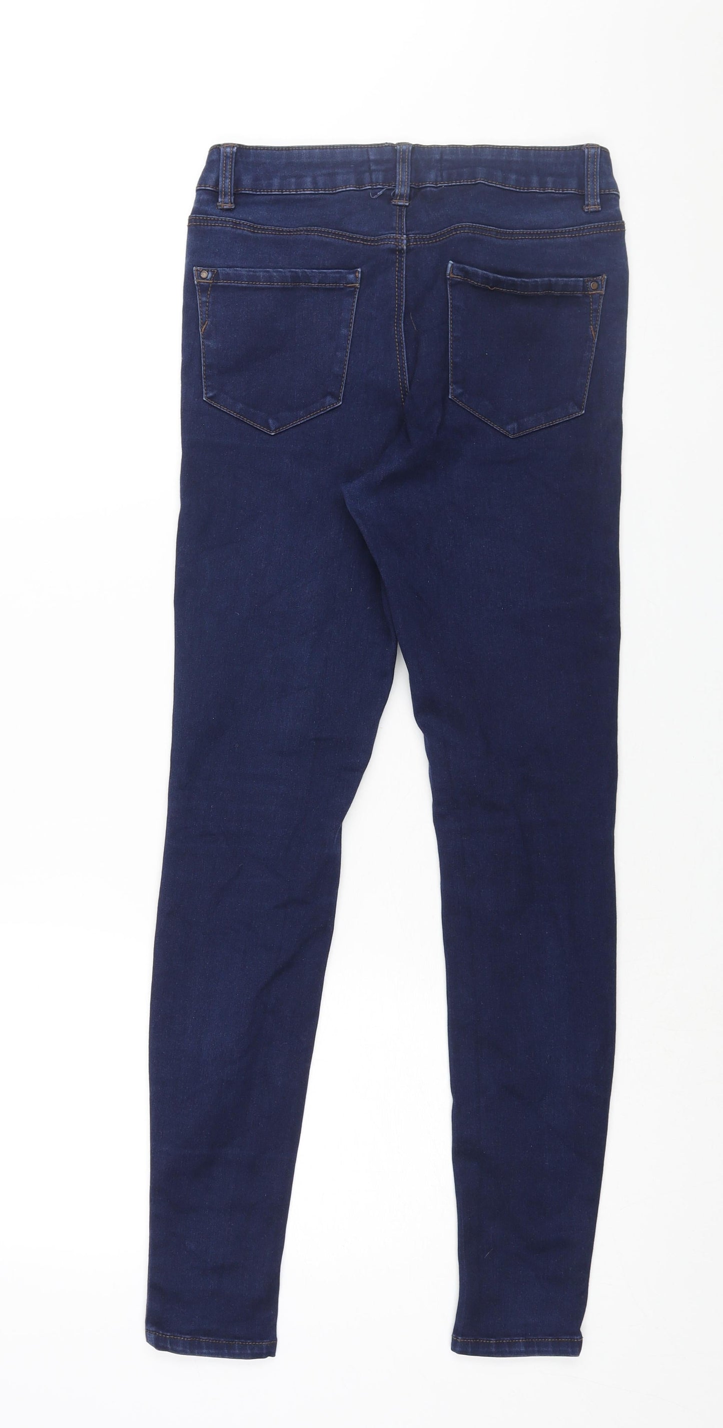 New Look Womens Blue Cotton Skinny Jeans Size 6 L27 in Regular Zip