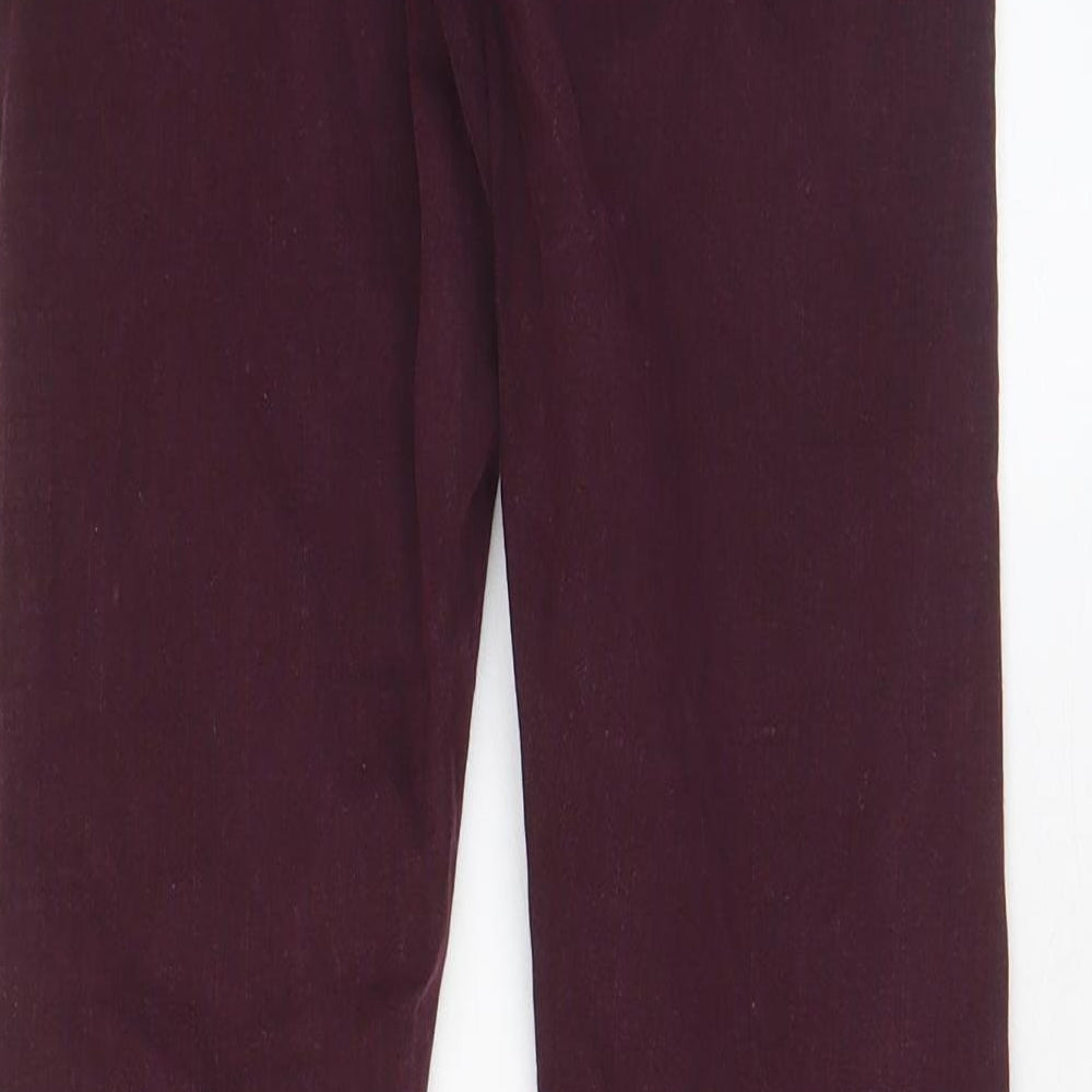 Topshop Womens Red Cotton Skinny Jeans Size 25 in L32 in Regular Zip - Pockets