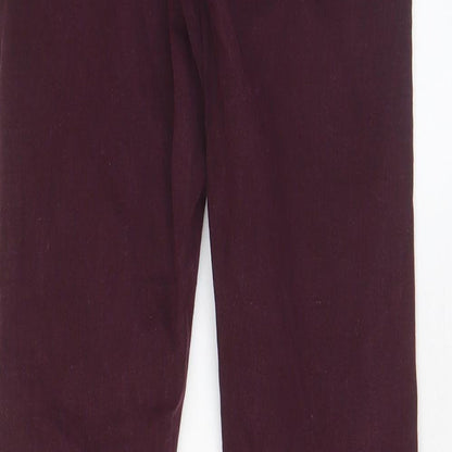 Topshop Womens Red Cotton Skinny Jeans Size 25 in L32 in Regular Zip - Pockets