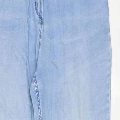 Classic Womens Blue Cotton Straight Jeans Size 32 in L28 in Regular Zip - Pockets