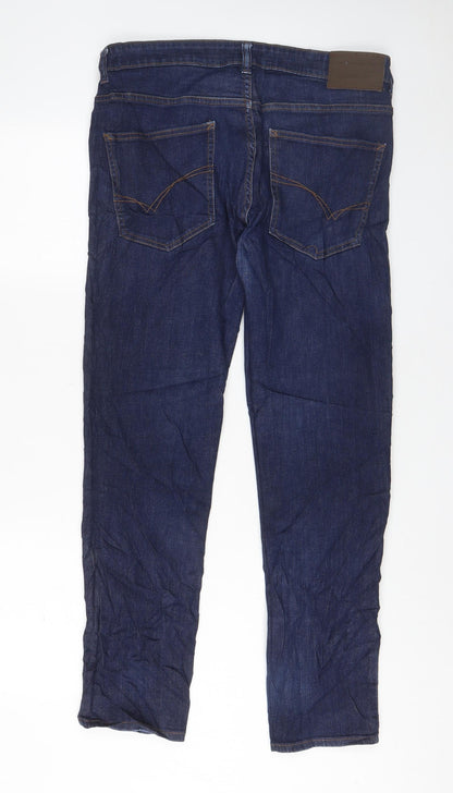 Denim & Co. Mens Blue Cotton Straight Jeans Size 32 in L30 in Slim Zip - Pockets