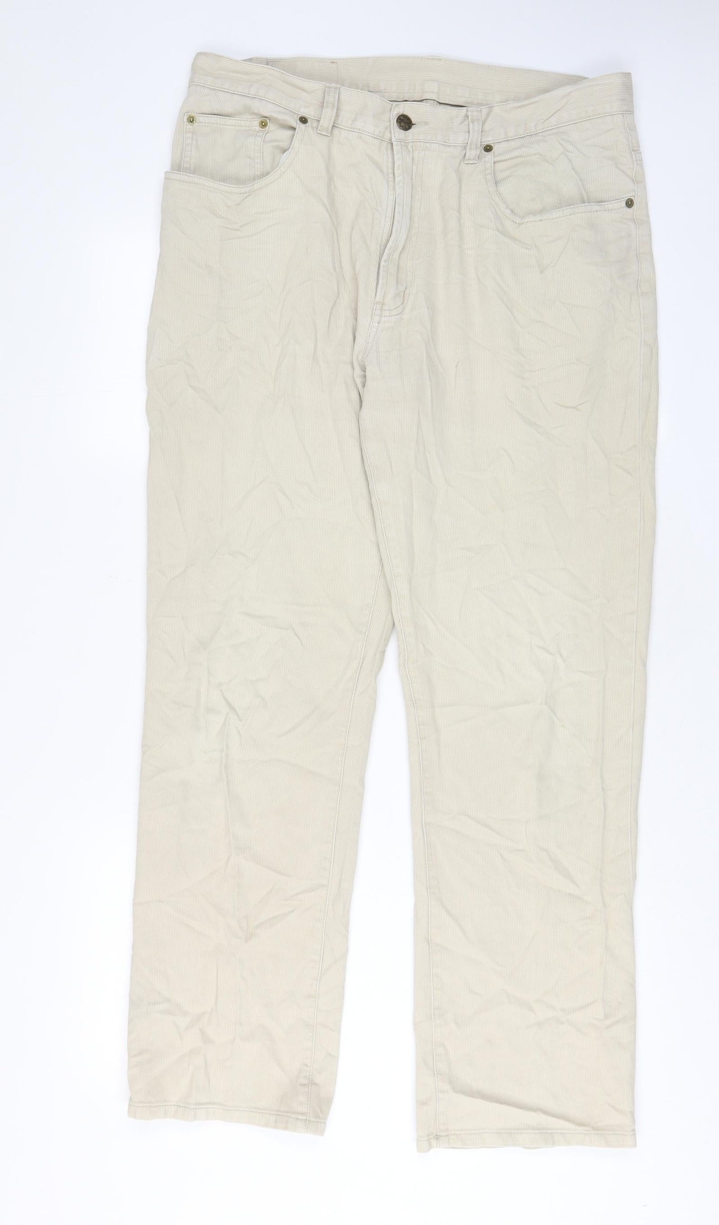 Mens UK Size 34 in Nico Regular Fit Straight Beige Jeans