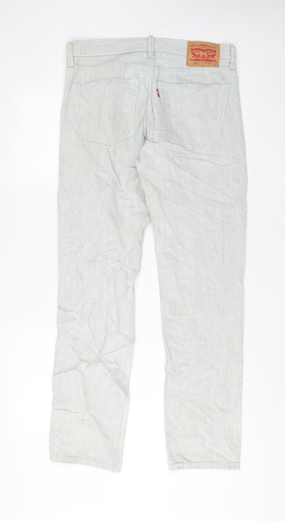 Levi's Mens Grey Cotton Straight Jeans Size 32 in L32 in Regular Zip - Pockets