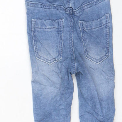 Denim & Co. Girls Blue Cotton Capri Jeans Size 6-9 Months Pullover