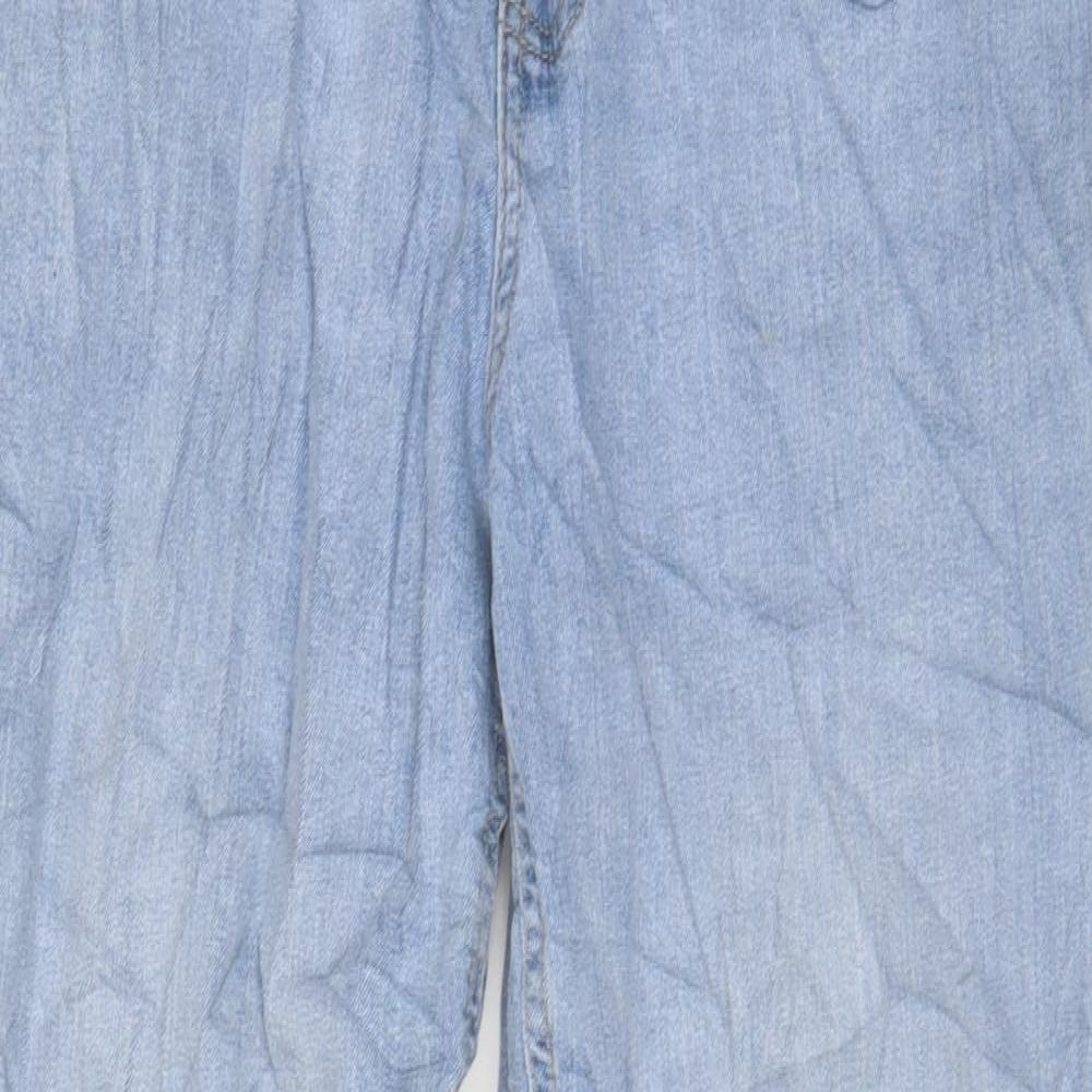 Denim & Co. Mens Blue Cotton Straight Jeans Size 34 in L30 in Regular Button - Pockets