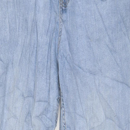 Denim & Co. Mens Blue Cotton Straight Jeans Size 34 in L30 in Regular Button - Pockets