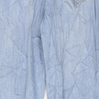 Denim & Co. Mens Blue Cotton Straight Jeans Size 34 in L30 in Regular Button - Pockets