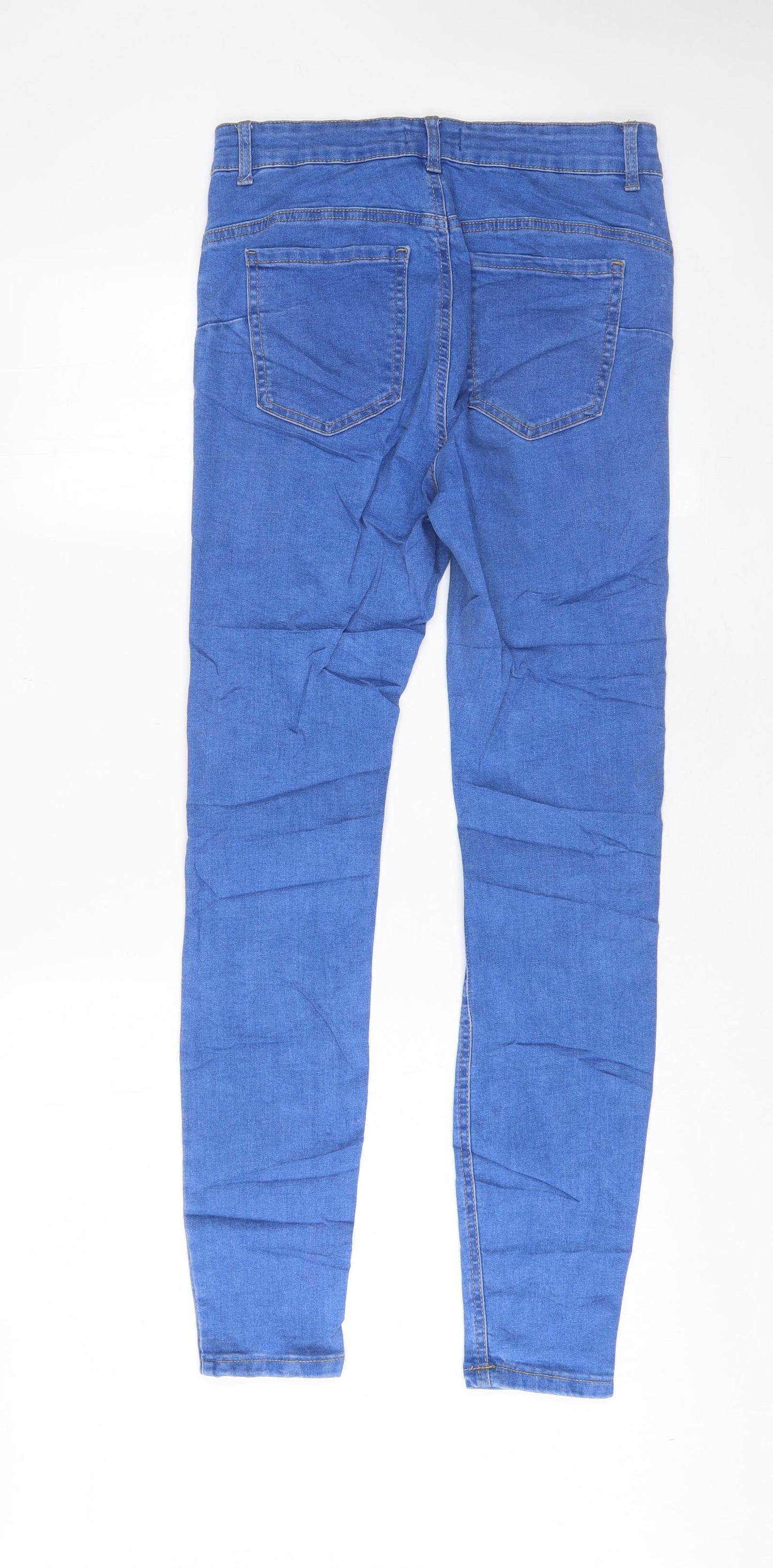 Denim & Co. Womens Blue Cotton Skinny Jeans Size 12 L30 in Regular Zip - Pockets