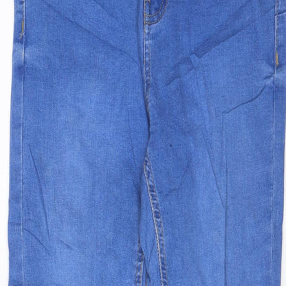 Denim & Co. Womens Blue Cotton Skinny Jeans Size 12 L30 in Regular Zip - Pockets