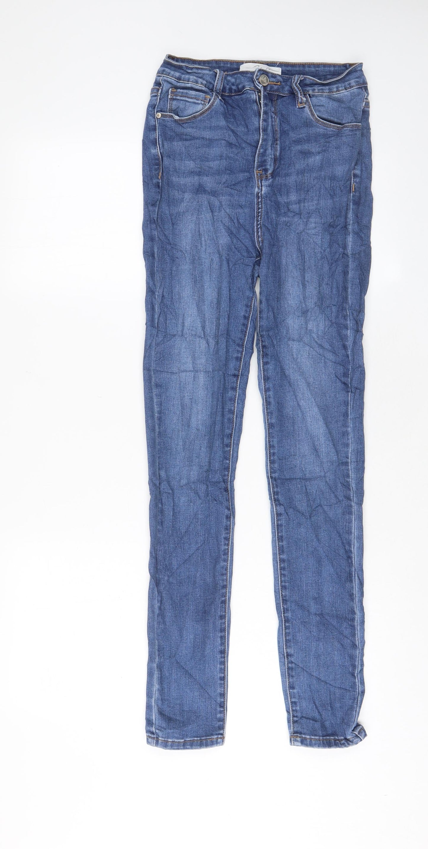 CH Paris Womens Blue Cotton Skinny Jeans Size 8 L29 in Regular Zip - Pockets