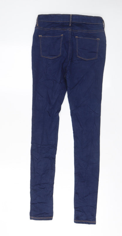 Old Navy Girls Blue Cotton Skinny Jeans Size 16 Years L29 in Regular Zip - Adjustable waist, Pockets