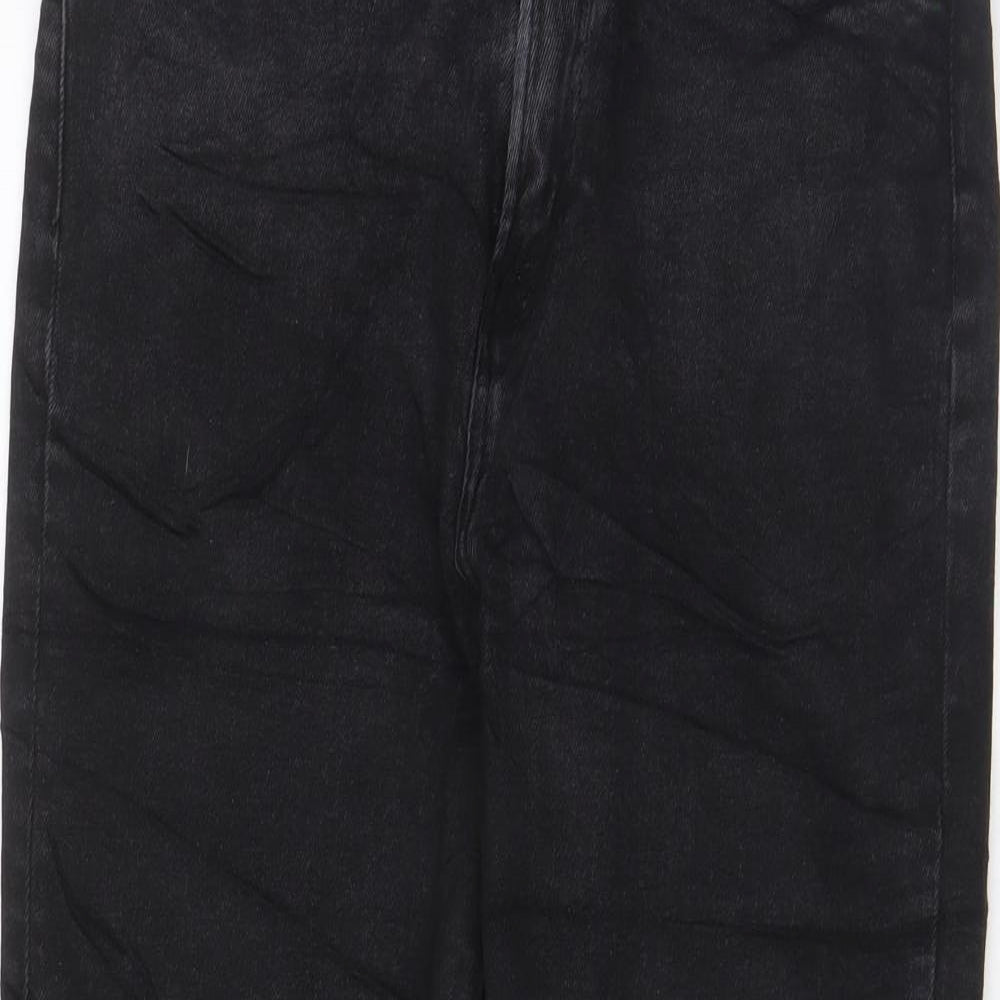 Denim & Co. Womens Black Cotton Straight Jeans Size 12 L27 in Regular Zip - Pockets