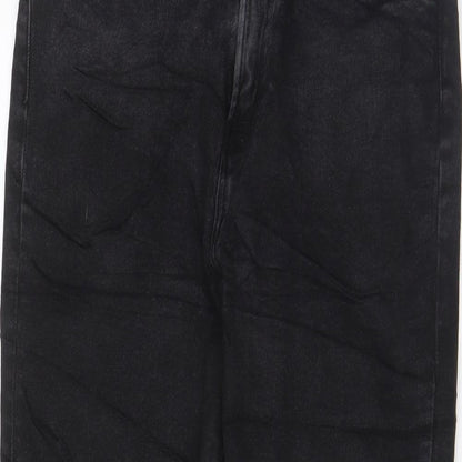 Denim & Co. Womens Black Cotton Straight Jeans Size 12 L27 in Regular Zip - Pockets