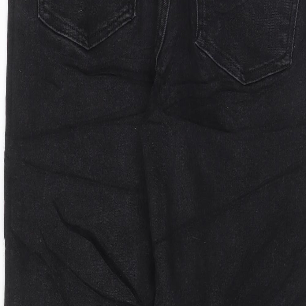 Denim & Co. Womens Black Cotton Straight Jeans Size 12 L27 in Regular Zip - Pockets