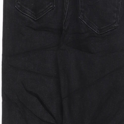 Denim & Co. Womens Black Cotton Straight Jeans Size 12 L27 in Regular Zip - Pockets
