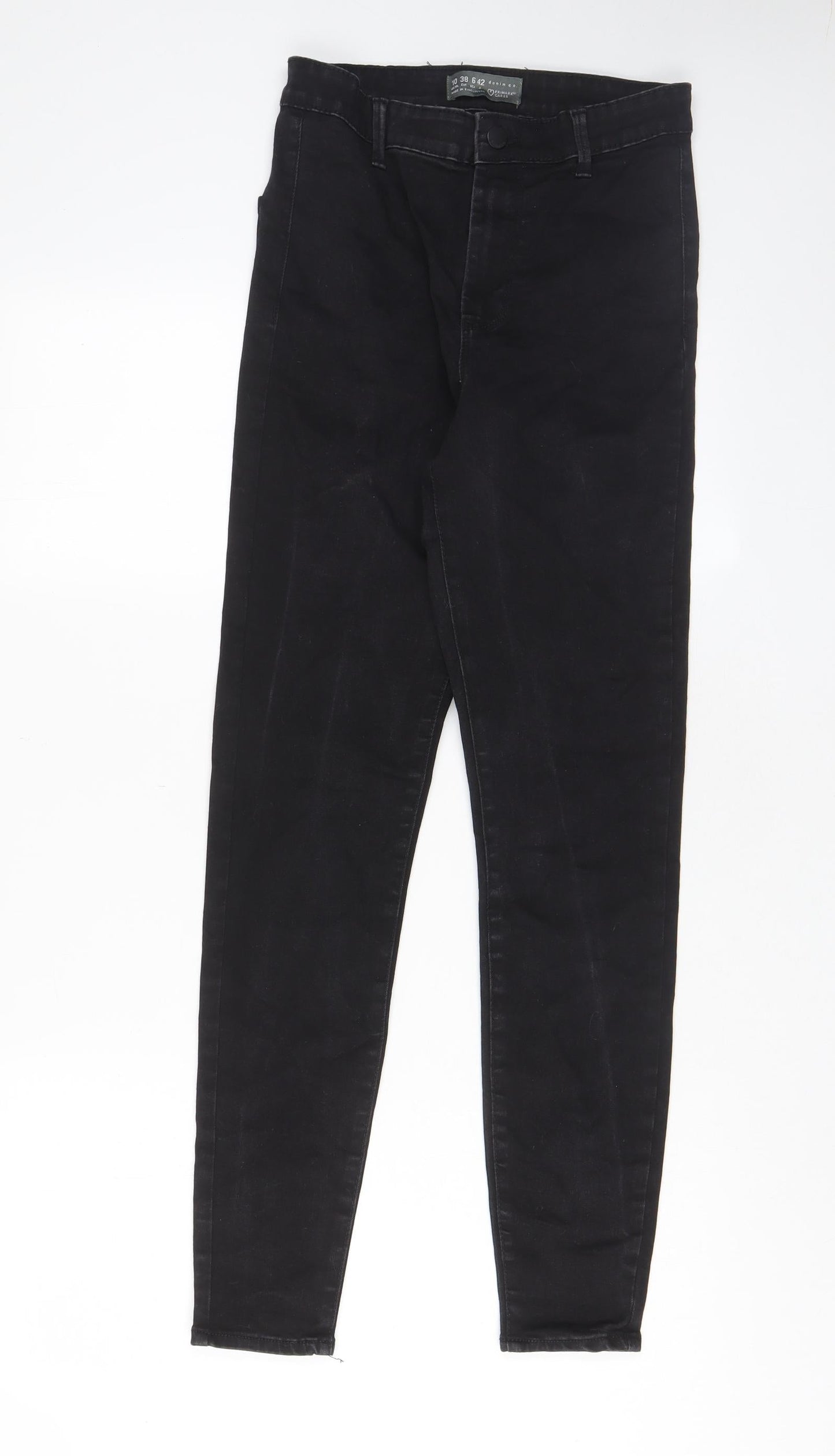 Denim & Co. Womens Black Cotton Skinny Jeans Size 10 L28 in Regular Zip - Pockets