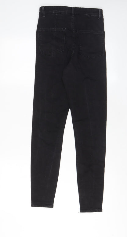 Denim & Co. Womens Black Cotton Skinny Jeans Size 10 L28 in Regular Zip - Pockets