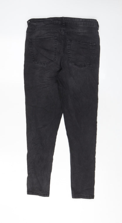 Denim & Co. Womens Grey Cotton Skinny Jeans Size 10 L27 in Regular Zip - Pockets