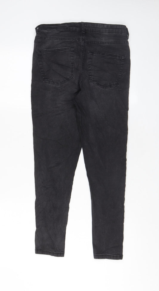 Denim & Co. Womens Grey Cotton Skinny Jeans Size 10 L27 in Regular Zip - Pockets