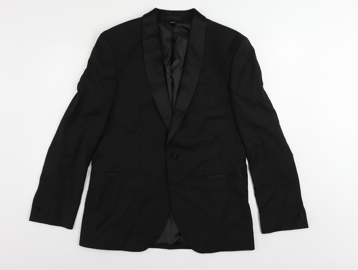 Mens UK Size 38 Marks and Spencer Regular Black Suit Tuxedo