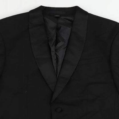 Mens UK Size 38 Marks and Spencer Regular Black Suit Tuxedo