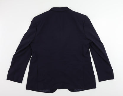 Autograph Mens Blue Polyamide Jacket Suit Jacket Size 46 Regular