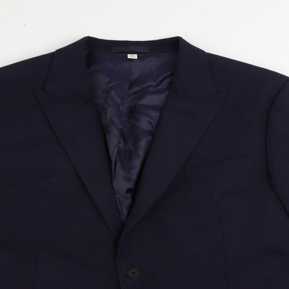 Autograph Mens Blue Polyamide Jacket Suit Jacket Size 46 Regular