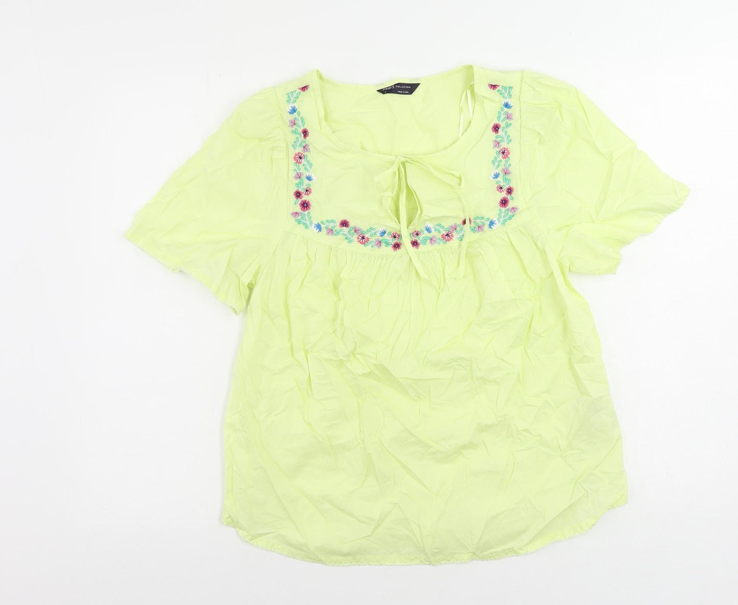 Womens UK Size 6 Marks and Spencer Yellow Basic Blouse