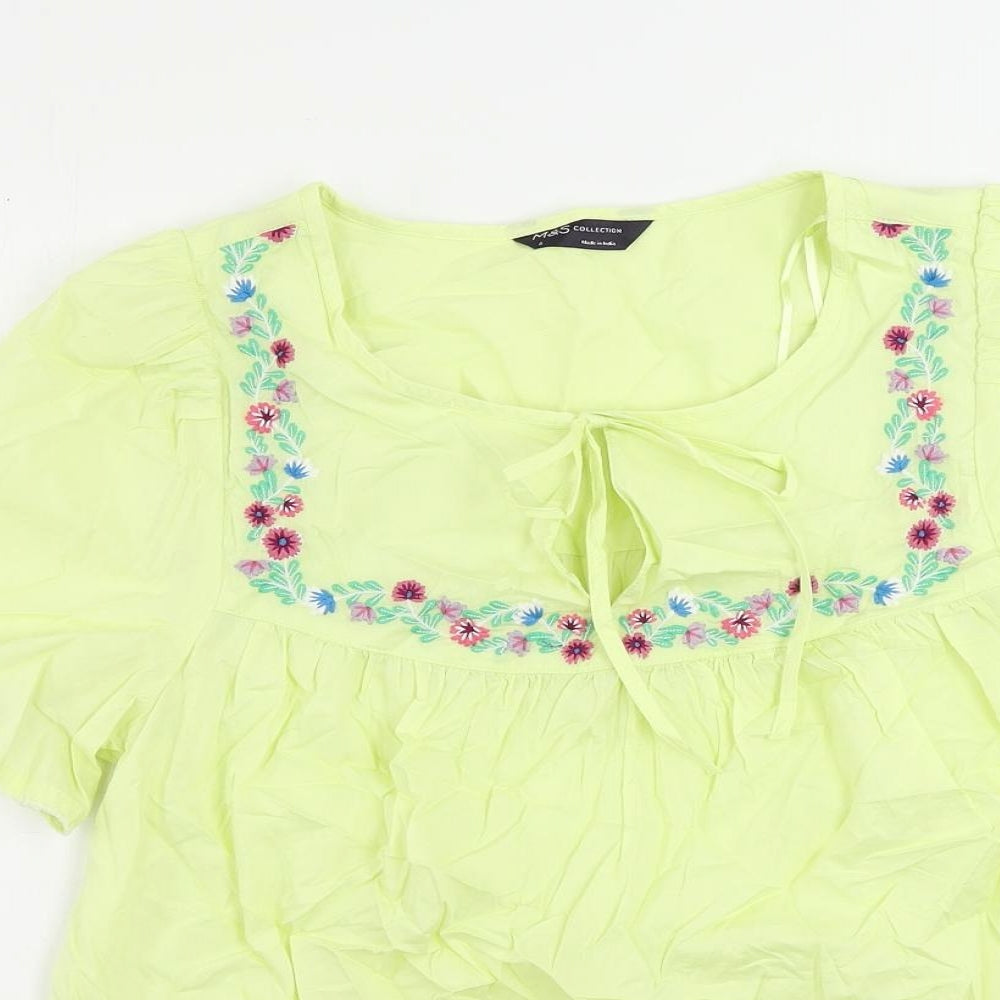 Womens UK Size 6 Marks and Spencer Yellow Basic Blouse