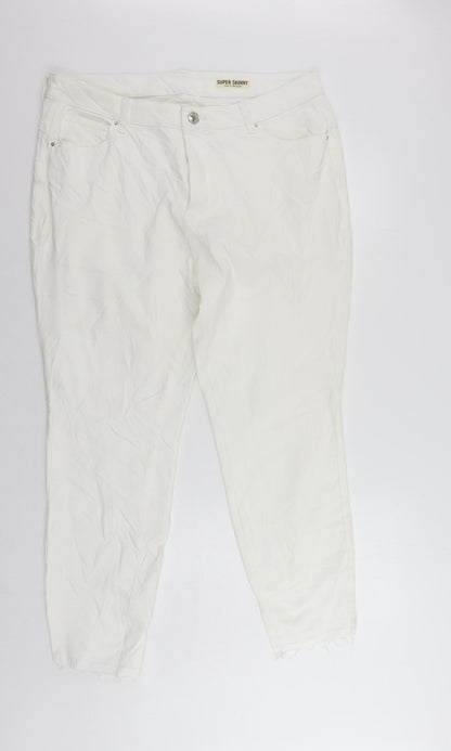 Womens UK Size 22 Marks and Spencer Regular Fit Skinny White Jeans