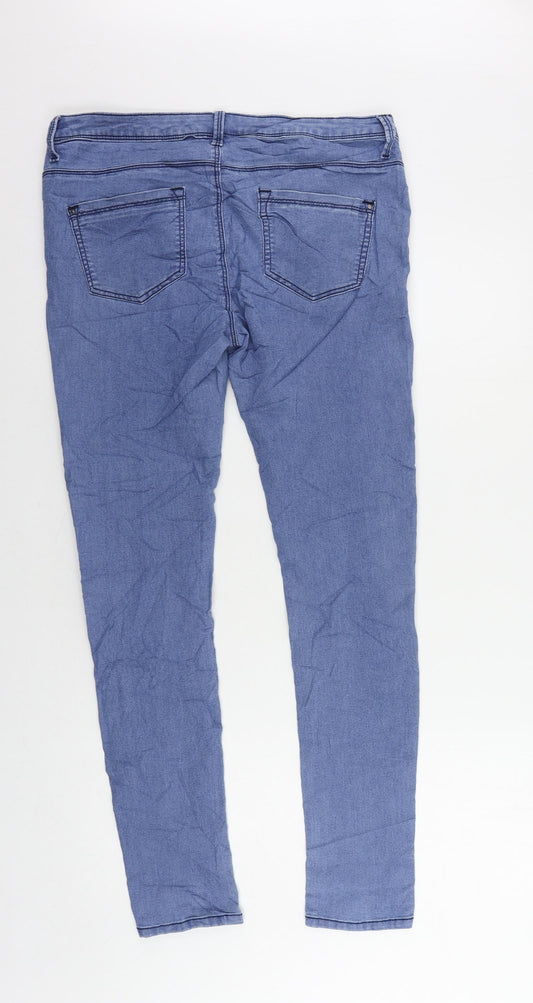 Denim & Co. Womens Blue Cotton Skinny Jeans Size 12 L29 in Regular Zip