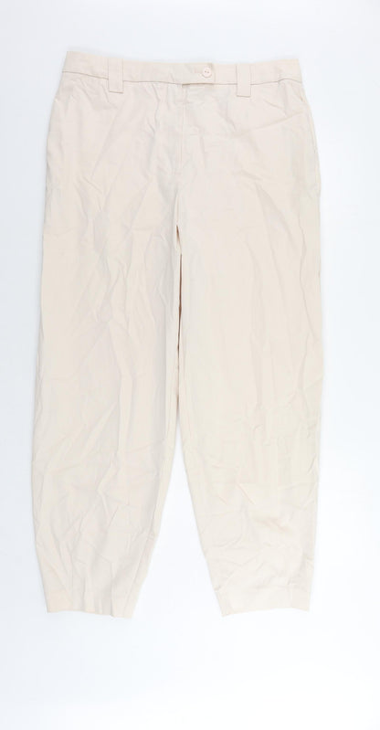 Womens UK Size 16 Marks and Spencer Regular Fit Chino Beige Trousers