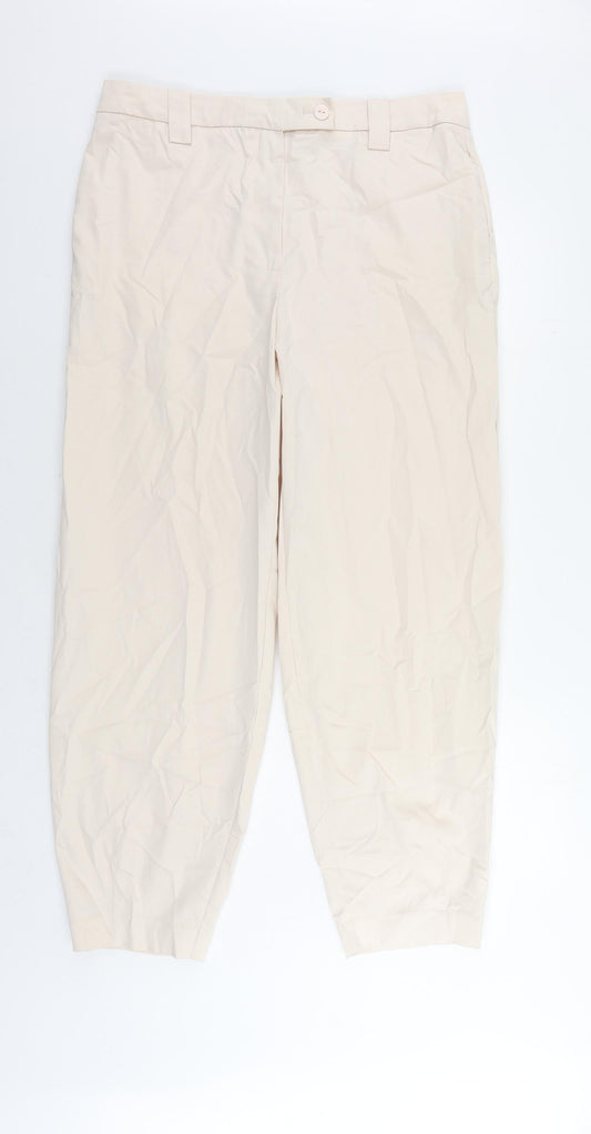 Womens UK Size 16 Marks and Spencer Regular Fit Chino Beige Trousers