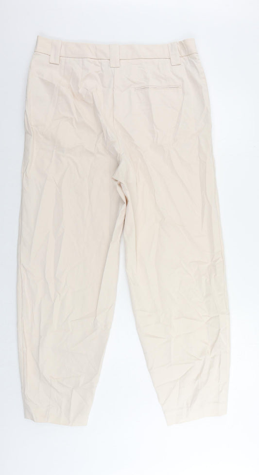 Womens UK Size 16 Marks and Spencer Regular Fit Chino Beige Trousers