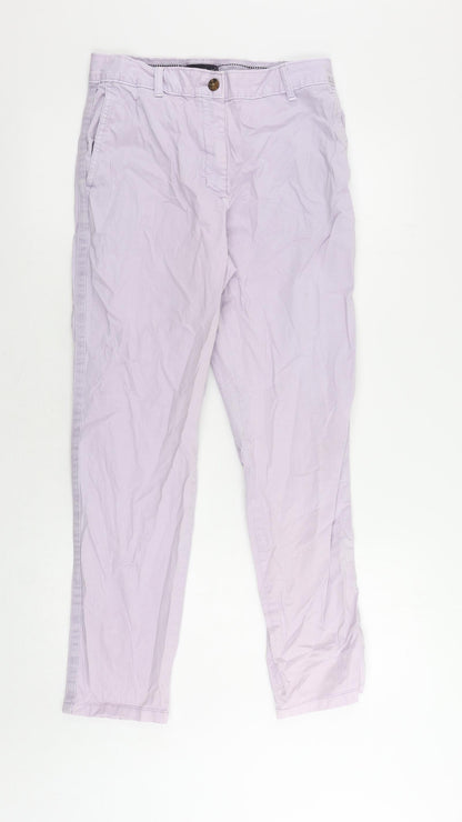 Womens UK Size 8 Marks and Spencer Regular Fit Chino Purple Trousers