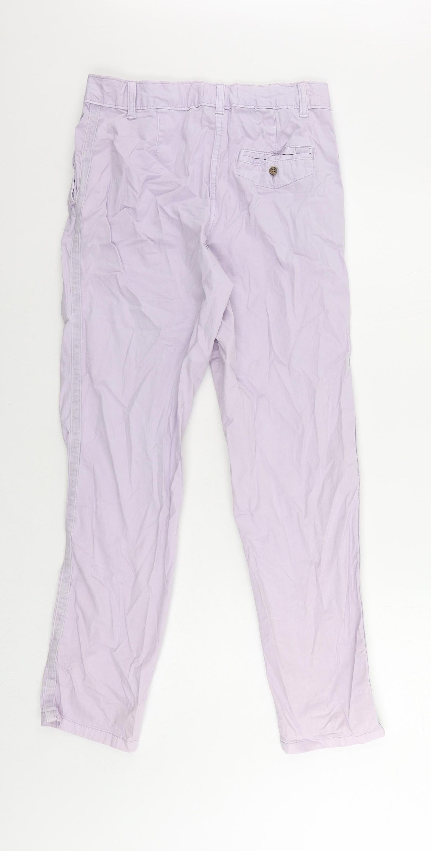 Womens UK Size 8 Marks and Spencer Regular Fit Chino Purple Trousers