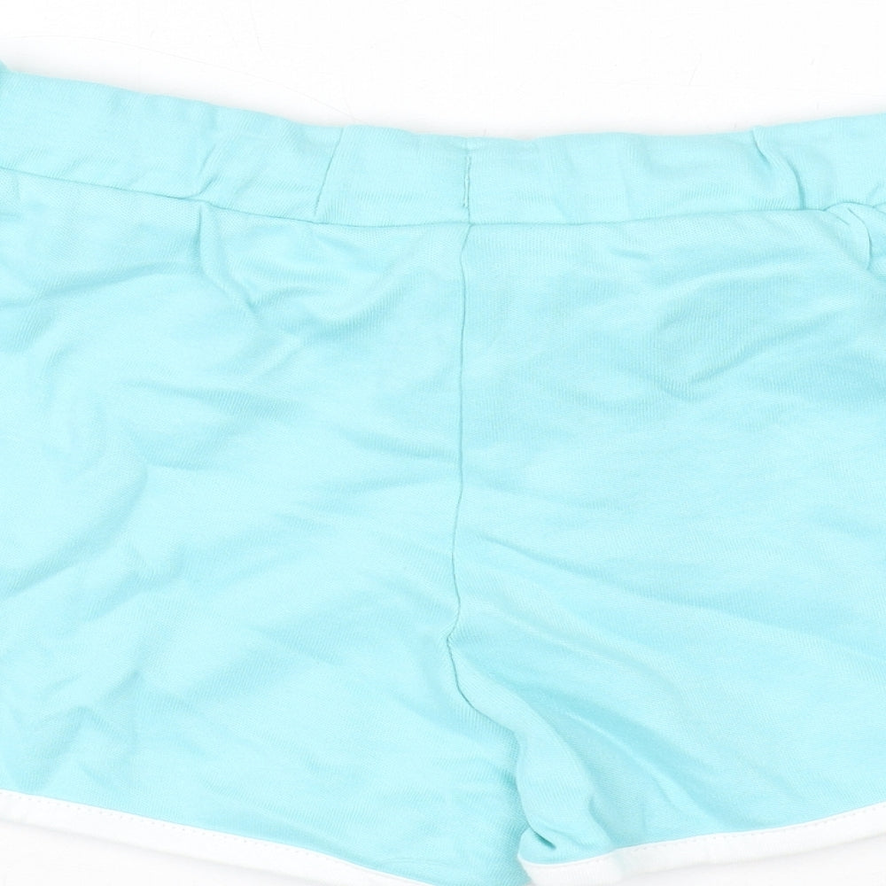Marks and Spencer Girls Blue Cotton Bermuda Shorts Size 5-6 Years Regular Drawstring