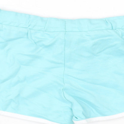 Marks and Spencer Girls Blue Cotton Bermuda Shorts Size 5-6 Years Regular Drawstring